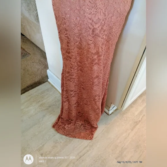 Windsor Lace Backless Dress in Rose Gold New With Tags Size Medium - Picture 3 of 4